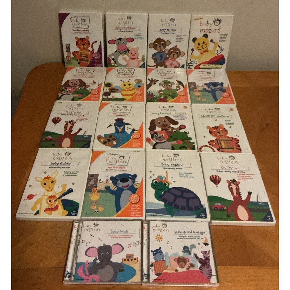 Disney Baby Einstein Lot‎ of 18 DVDs And CDs, Bay Neptune, On The Go X2,….
